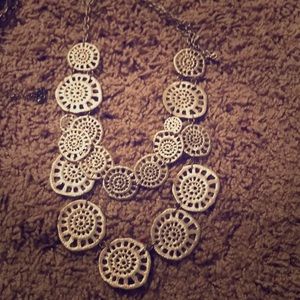 Chunky double layer silver necklace